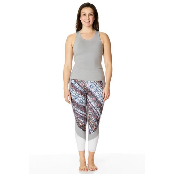 Athleta Colorblock Printed Capri Leggings - Size Medium - Picture 1 of 7